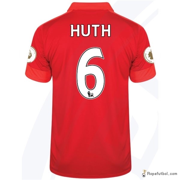 Camiseta Leicester City Replica Segunda Ropa Huth 2016/17 Rojo